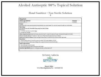 1000 Gal Label (Package.label Principle Display Panel Liquid)